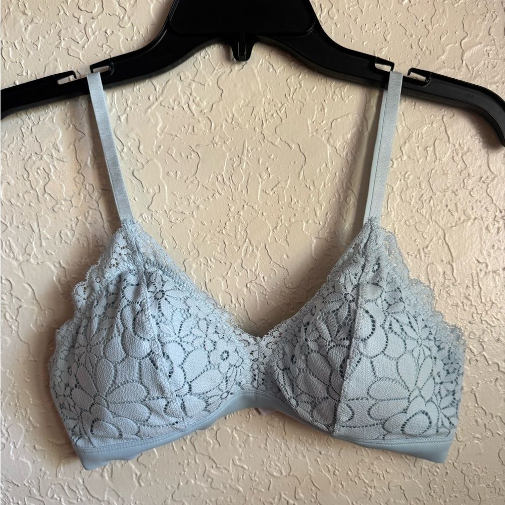 Luvlette Blue Lace Floral Bralette Padded Size Medium
